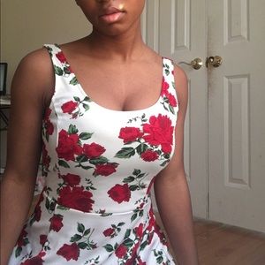 H&M Rose Printed Skater Dress